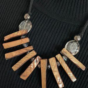 Vintage Crystal & Shell VINMOD Designs Necklace Set 22"-24"